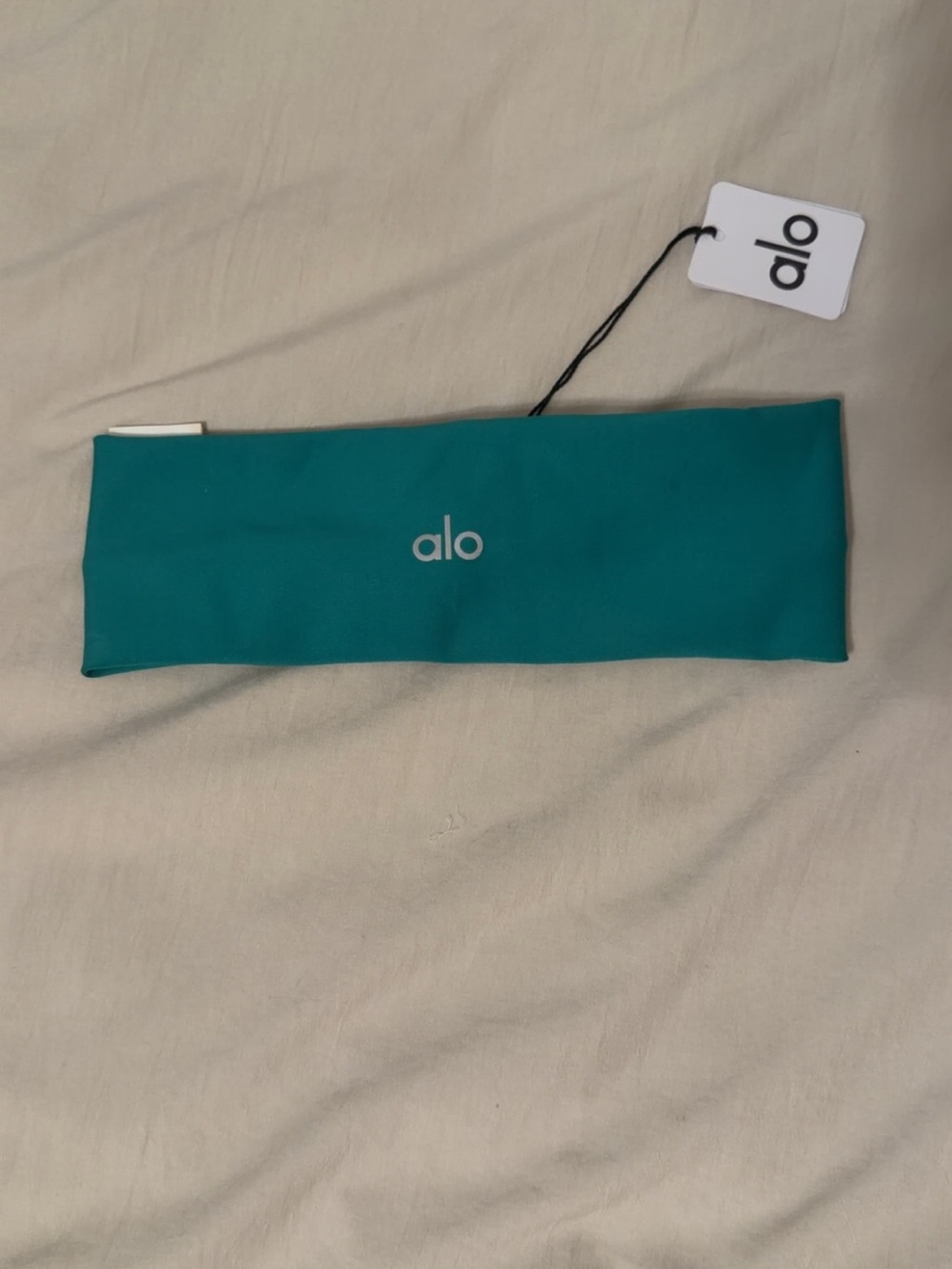 ALO Yoga Teal Wide Headband with Reflective Logo